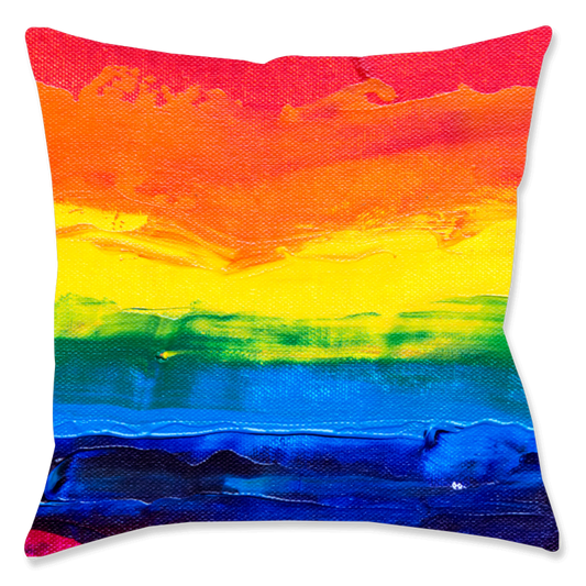 Rainbow Pride Cotton Throw Pillow 20" X 20"