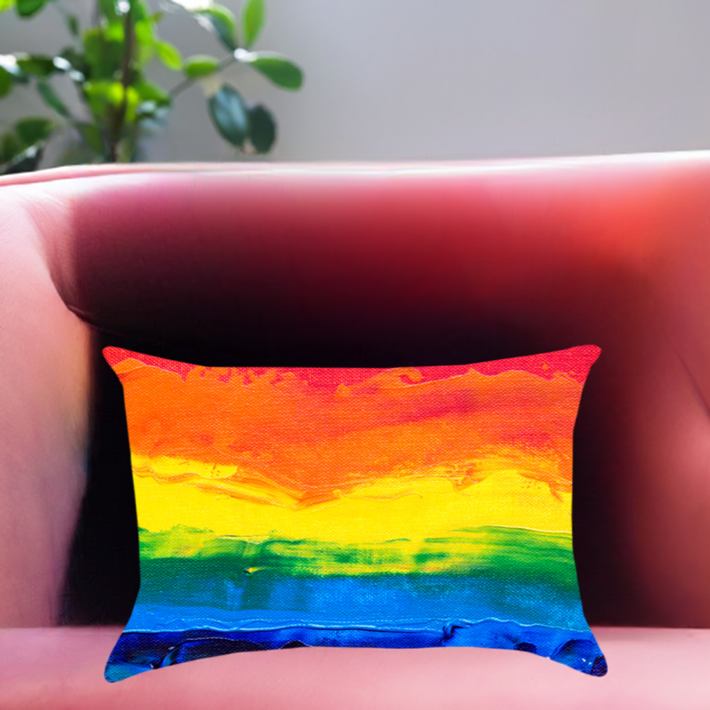 Rainbow Pride Cotton Twill Pillow 20" X 14"