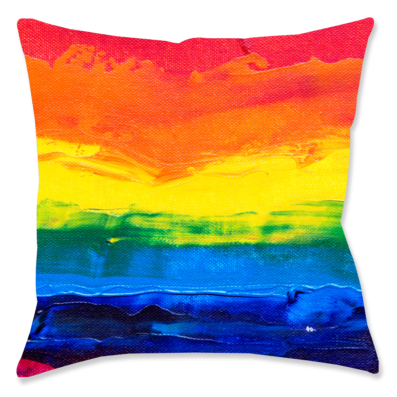 Rainbow Pride Cotton Throw Pillow 20" X 20"