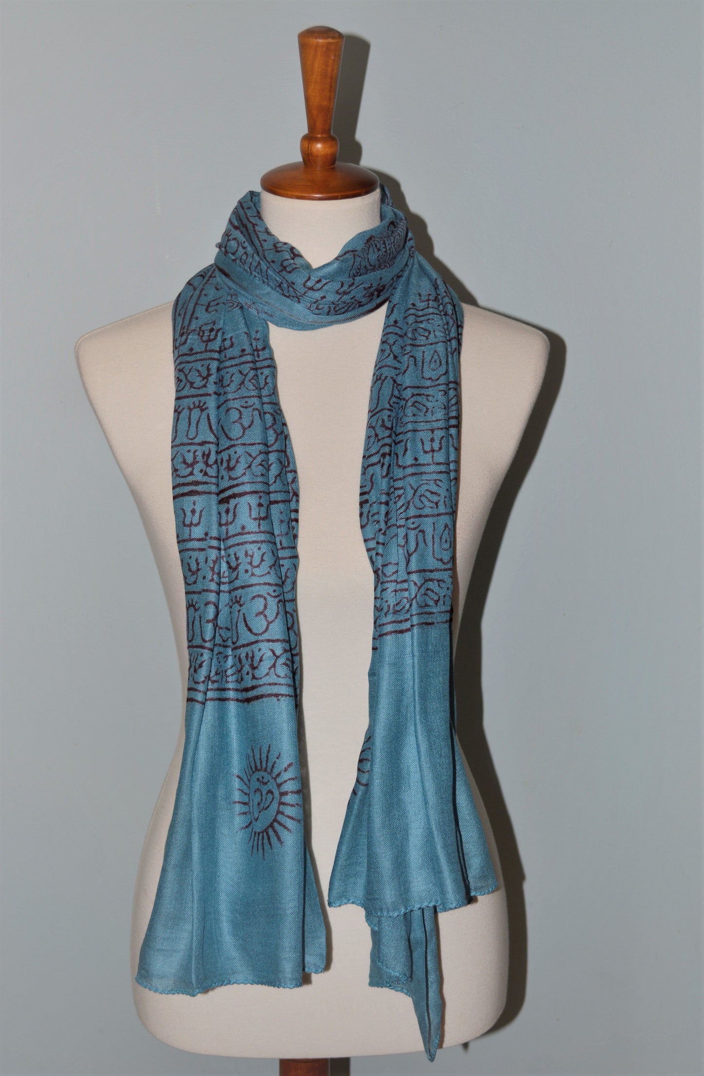 Luxurious OM Sutra Prayer Scarf turquoise