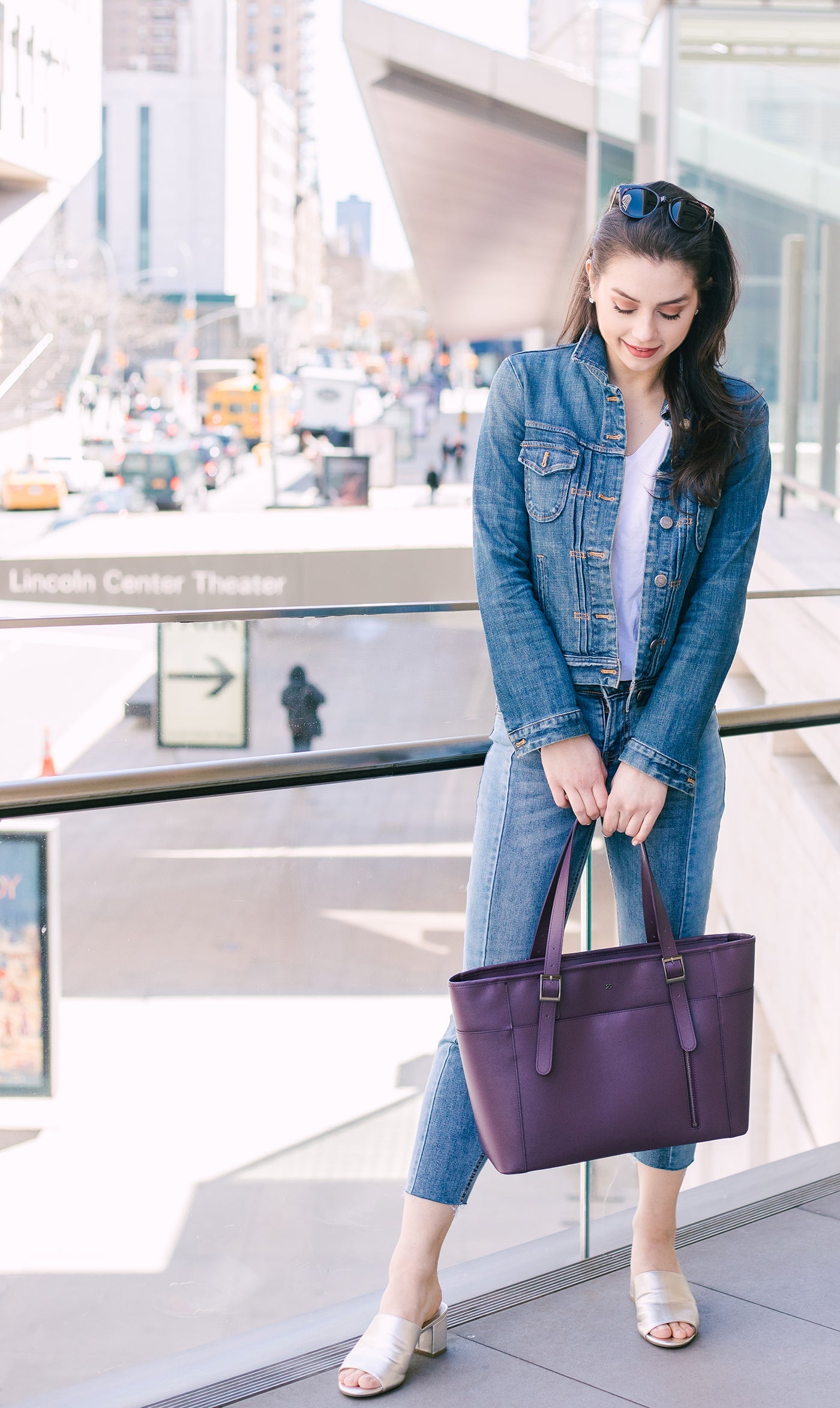 Miley - Purple Vegan Leather Laptop Bag purse