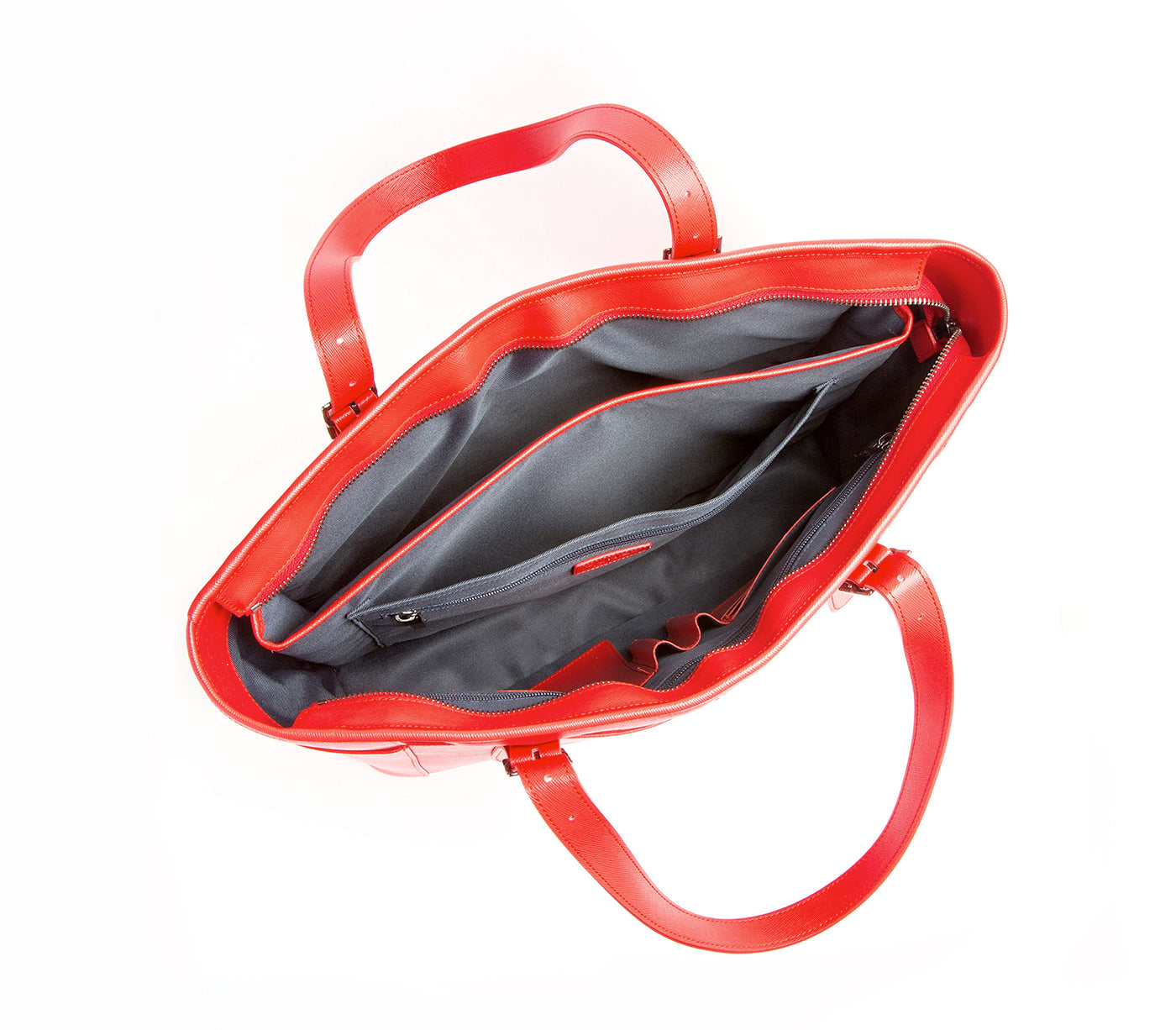 Miley - Red Vegan Leather Laptop Bag interior